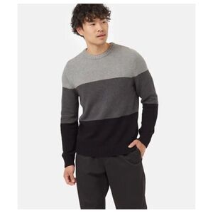 Banana Republic Sweater Mens Large Gray Luxury Blend Crew Neck Silk Cotton Cashm